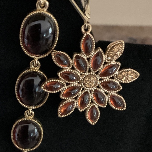 Topaz/Citrine Oval Gem Necklace Earrings  Set.  Vintage 1980’s  Unbranded - Picture 8 of 10